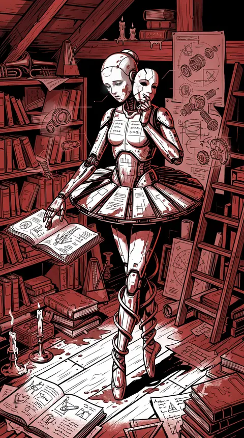 masterpiece, best quality, ultra-detailed, invented subject, a robotic ballet da - AI生成图片 2