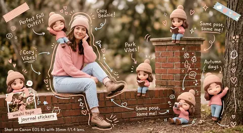 Transform the reference image into a cozy scrapbook-style enhancement that prese - AI生成图片 1