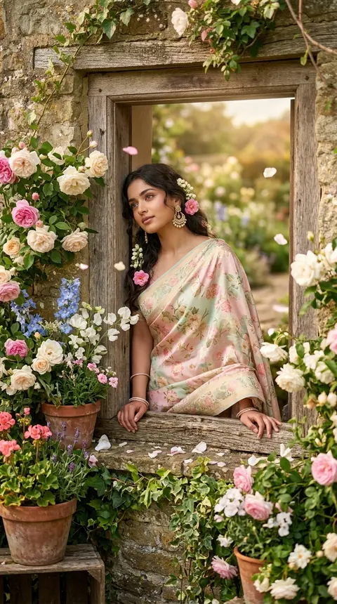 A luminous young South Asian woman named Amara Devani leans against the weathere - AI生成图片 2