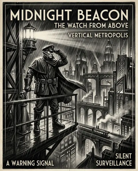 A tense cinematic tableau in a rain-slick vertical metropolis at midnight, rende - AI生成图片 4
