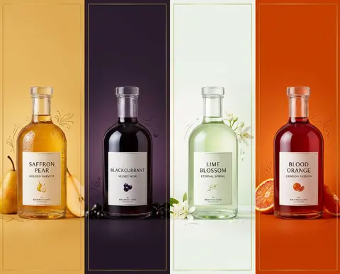 Ultra-premium horizontal 4-panel beverage campaign, four identical vertical pane - AI生成图片 4