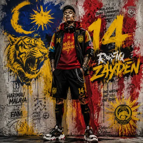 Rafiq Zayden, an original Southeast Asian football icon, featured in a Malaysia - AI生成图片 2