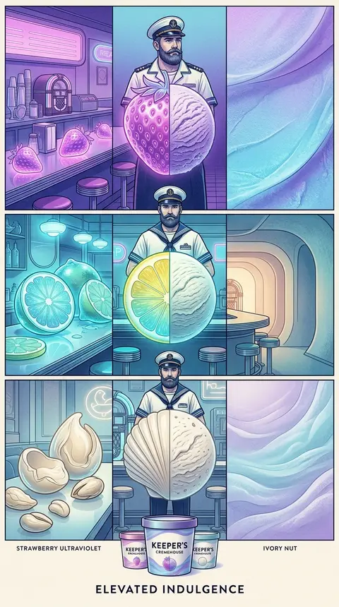 Ultra-premium vertical flagship ice cream campaign poster for a fictional luxury - AI生成图片 1
