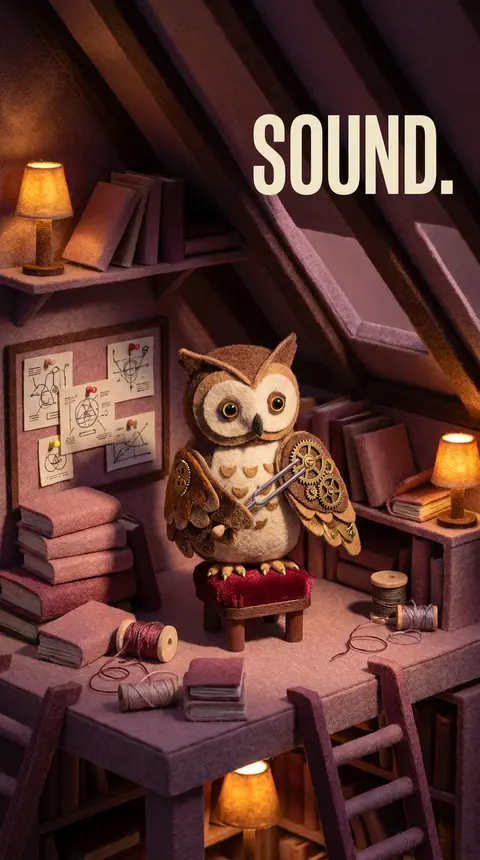Premium editorial campaign image of a clockwork owl in a cozy cluttered attic li - AI生成图片 1