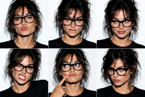 A professional photo collage in a precise 2x3 grid, showcasing six distinct head - AI生成图片 1