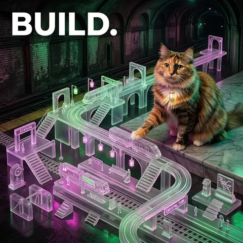 Premium editorial campaign image of a tea-house cat presiding over an abandoned - AI生成图片 2