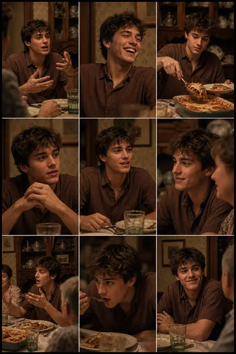 A 3x3 grid storyboard contact sheet comprised of nine candid, cinematic movie st - AI生成图片 1