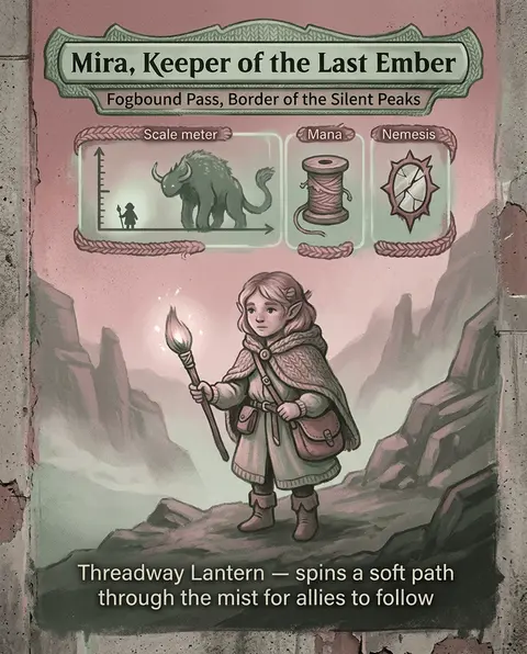 A quiet character card for a fantasy strategy game, reimagined as a miniature no - AI生成图片 2