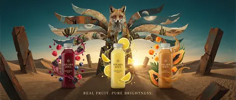 Surrealist photo collage campaign poster for a fictional luxury beverage line, c - AI生成图片 1