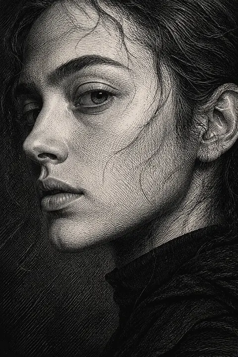 Create image, aspect ratio 2:3 A close-up portrait of a person in a hyper-detail - AI生成图片 1