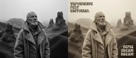Low-angle fashion editorial portrait of an elderly fisherman with weathered hand - AI生成图片 2
