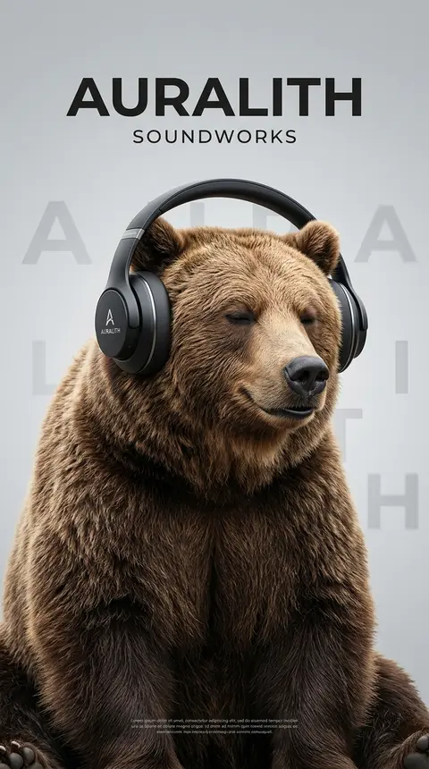 Ultra realistic commercial poster of a massive brown grizzly bear peacefully imm - AI生成图片 2