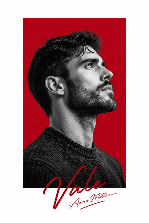 Minimalist editorial portrait poster design featuring elite striker Dorian Vale - AI生成图片 3