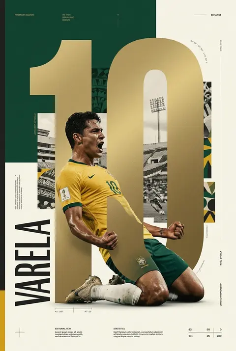 Create an award-winning Behance sports poster featuring the fictional Brazilian - AI生成图片 1