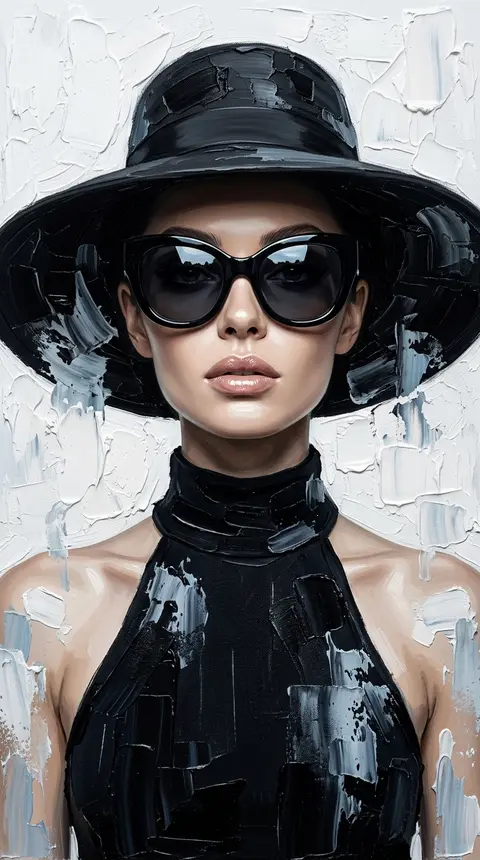 A luxury fashion editorial mixed-media portrait of Selene Vale, an impeccably st - AI生成图片 1