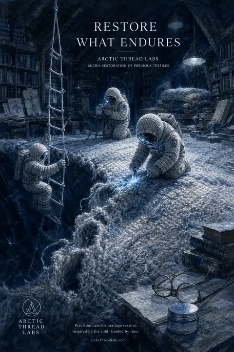 Two twin astronaut explorers in thick knitted wool pressure suits navigate a coz - AI生成图片 2