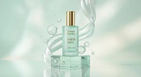 (Luxury skincare product advertisement), (cool mint-green pastel theme), premium - AI生成图片 3