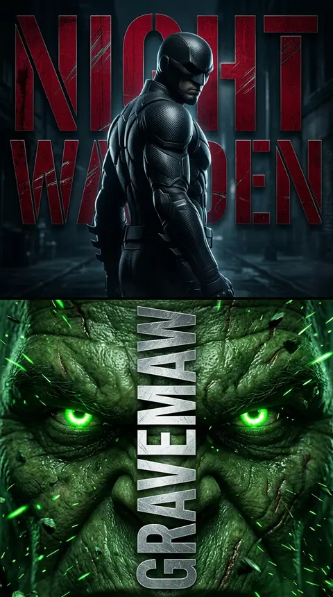 A cinematic vertical poster split into two intense panels: in the foreground, th - AI生成图片 3
