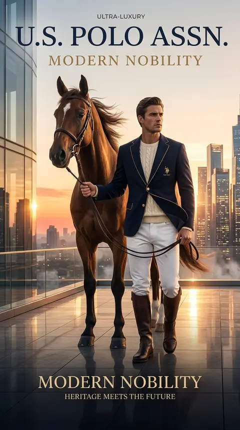 An ultra-luxury fashion editorial campaign poster for U.S. Polo Assn., capturing - AI生成图片 1