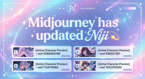 A vibrant promo-style social post announcing an updated anime illustration model - AI生成图片 1
