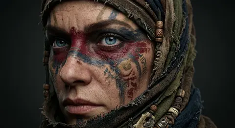 A dramatic ultra-realistic editorial poster portrait of Kaelis Veyra in an extre - AI生成图片 3