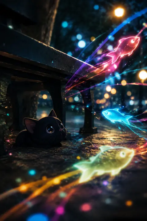 Professional photograph, close-up, highly artistic style, detailed black chibi a - AI生成图片 2