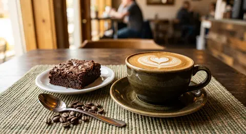 A professional Verdoro ceramic cup filled with velvety cappuccino anchors the fo - AI生成图片 1