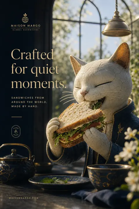 A serene 4:5 premium food-ad carousel slide for a fictional global sandwich bran - AI生成图片 1