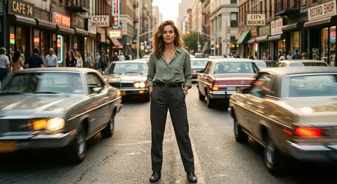 A cinematic editorial street portrait of Selene Marlowe, a stylish woman with a - AI生成图片 1