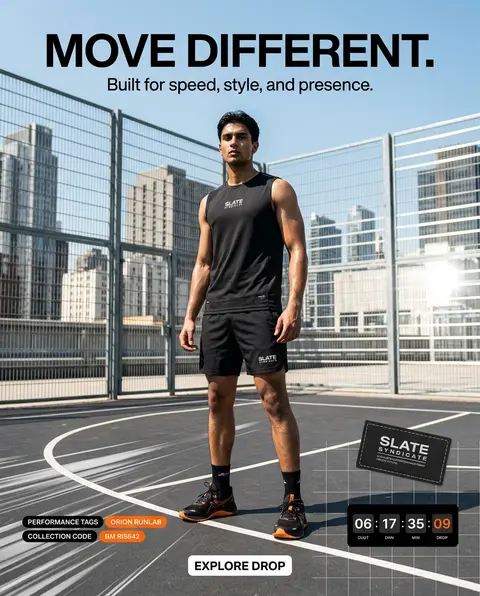 4:5 vertical luxury athletic fashion campaign, hyper-realistic commercial street - AI生成图片 4