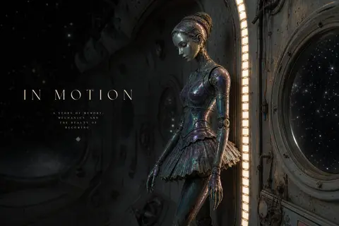 Premium avant-garde campaign portrait of a robotic ballet dancer drifting throug - AI生成图片 3