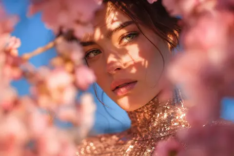 Poetic cinematic close-up editorial portrait of Elara Voss, a young woman with e - AI生成图片 2