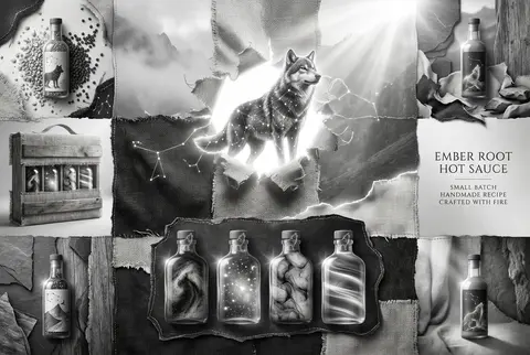 Surrealist photo-collage of a joyful collector-grade 8-fragment mosaic ad board, - AI生成图片 3