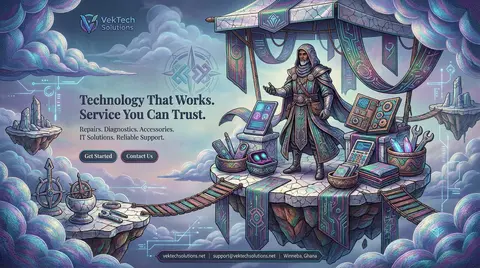 Create a premium homepage hero poster for **VekTech Solutions** as a monumental - AI生成图片 1