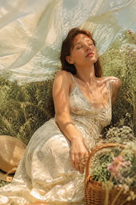 A realistic outdoor natural-light portrait of Elara Voss, a young adult woman, r - AI生成图片 1
