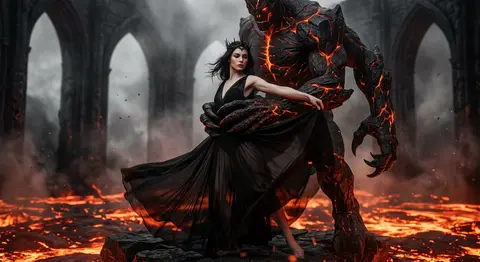Dark Fantasy Photography, a breathtaking and kinetic waist-up portrait of Seraph - AI生成图片 4