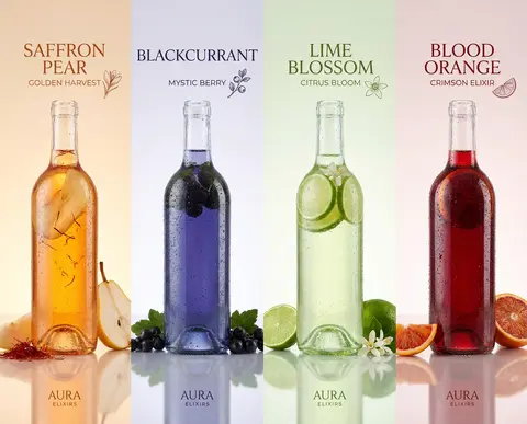 Ultra-premium horizontal 4-panel beverage campaign, four identical vertical pane - AI生成图片 3