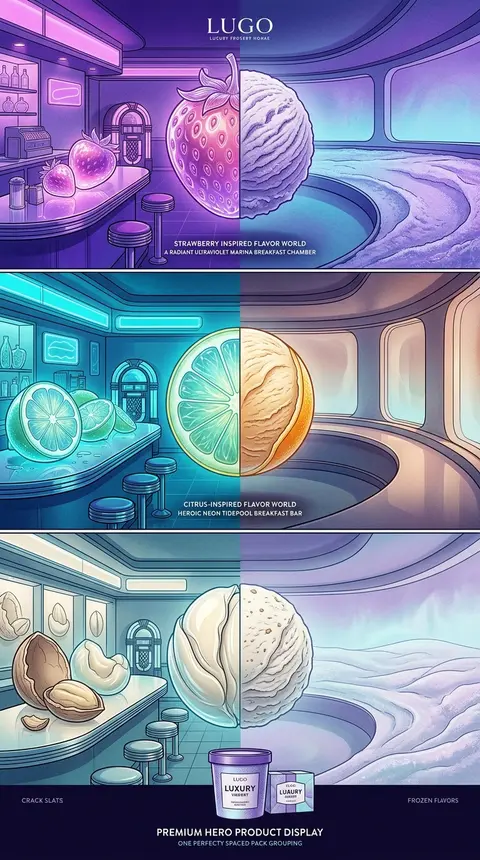 Ultra-premium vertical flagship ice cream campaign poster for a fictional luxury - AI生成图片 2