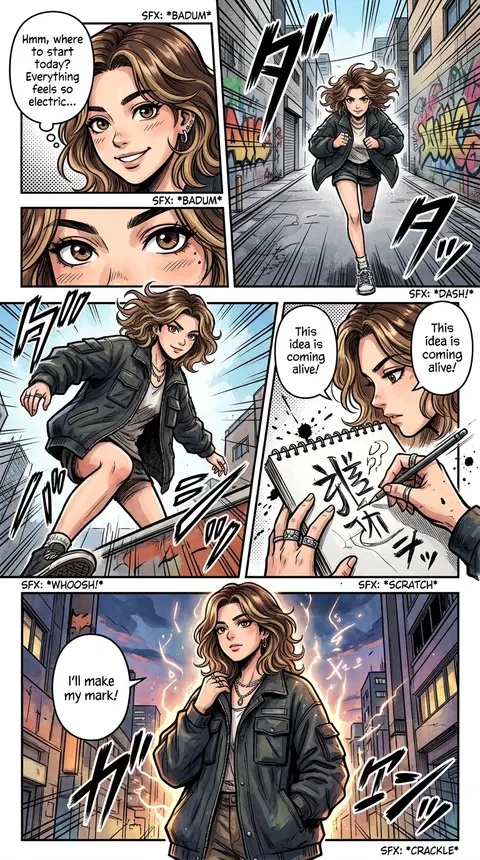 Create a full-page colored manga illustration centered on the distinctive indivi - AI生成图片 3