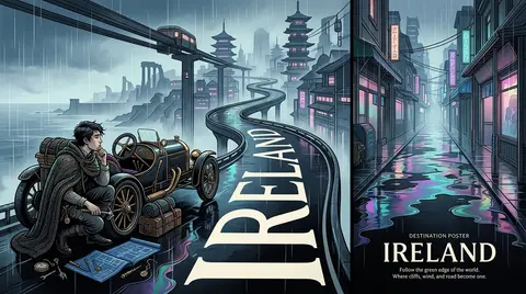Ultra-premium vertical destination poster for a futuristic rainy archipelago cap - AI生成图片 2