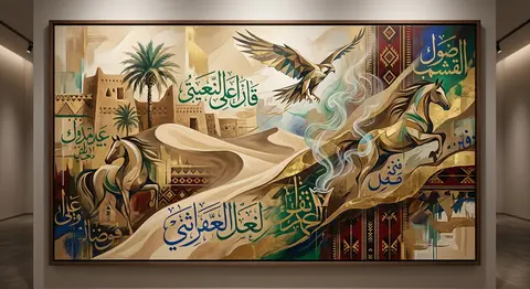Saudi abstract illustration, contemporary Saudi art, abstract interpretation of - AI生成图片 3