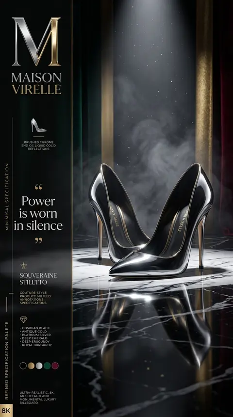 Create an ultra-premium luxury fashion advertisement poster for designer high he - AI生成图片 2