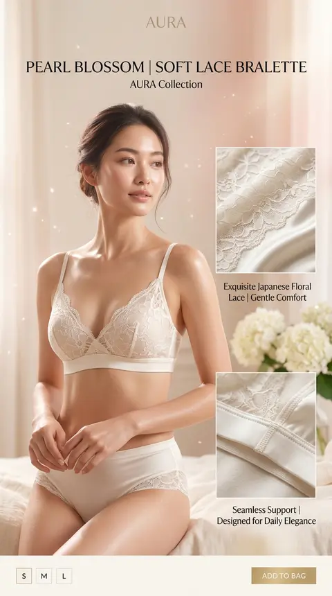 Create a hyper-realistic luxury lingerie e-commerce detail-page visual inspired - AI生成图片 1
