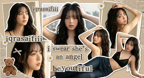 Digital scrapbook fan-edit collage in a Y2K coquette K-pop muse aesthetic, built - AI生成图片 2