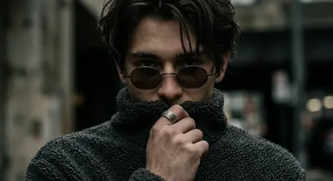 Extreme close-up cinematic portrait of Lucien Vale, a brooding young drifter wit - AI生成图片 3