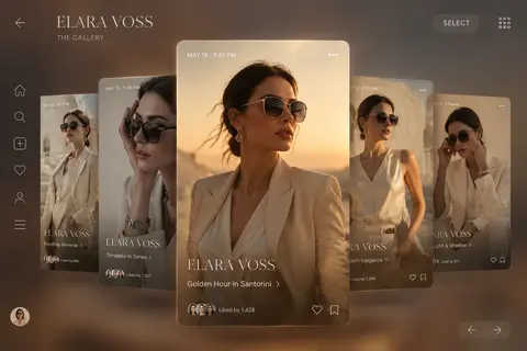 Aspect ratio 1:1, ultra-modern fashion editorial composed as a luxury smartphone - AI生成图片 2