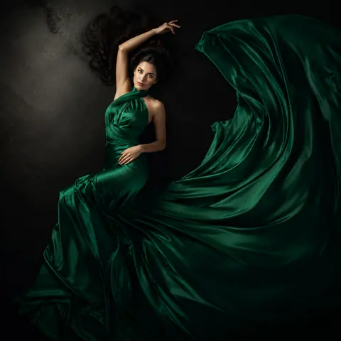 expressive ocean-blue eyes, an opulent overhead studio portrait captured from a - AI生成图片 2