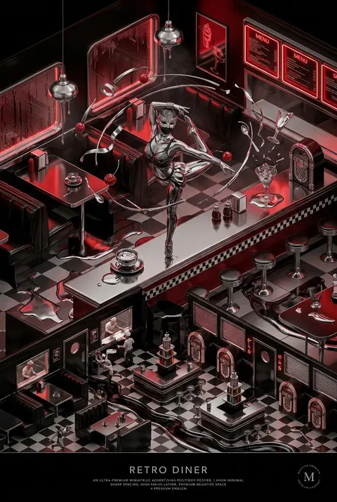 Ultra-premium advertising poster, isometric miniature scene, tense cinematic atm - AI生成图片 2
