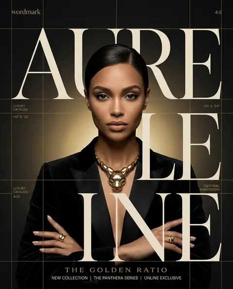 Aureline × Zaria Vale — “THE GOLDEN RATIO” FORMAT: Ultra-premium jewelry campai - AI生成图片 2