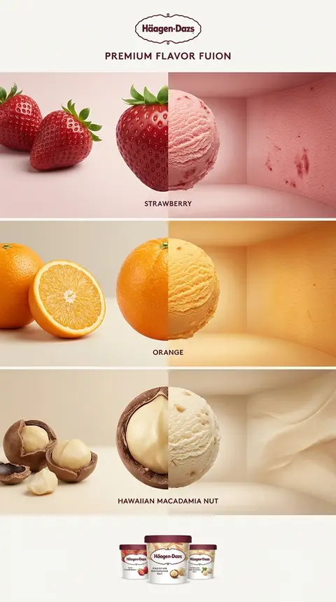 Create an ultra-premium vertical Häagen-Dazs flagship flavor campaign poster, pr - AI生成图片 2